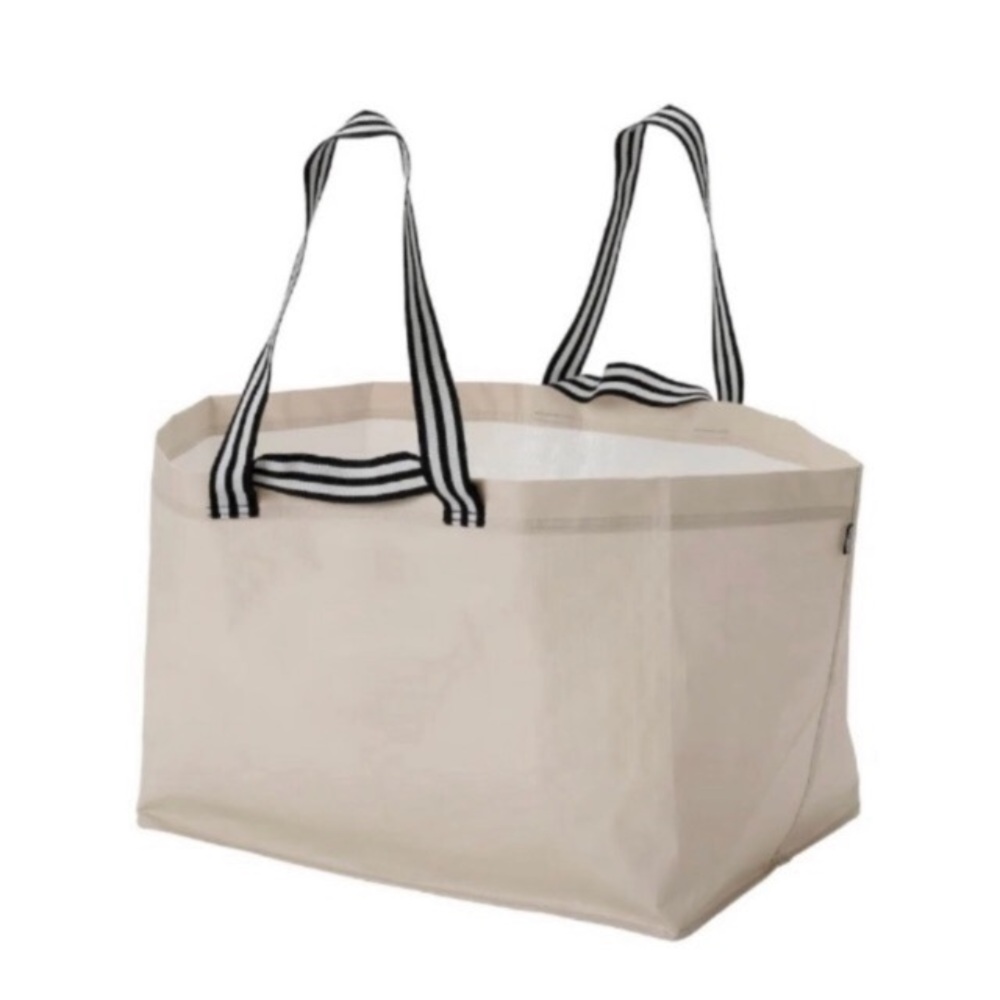 Ikea Bundle of 2 Reusable Tote Bag GORSNYGG Large Beige NEW NWT Storage Bags - Picture 4 of 5